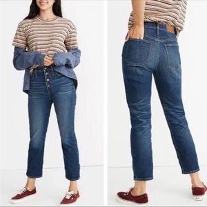 Madewell The Perfect Vintage Crop Jean in Clearview Wash Button-Front 27
